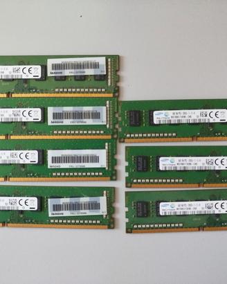 Lotto 7 banchi RAM Samsung 4gb ddr3 1600mhz