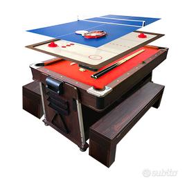 Biliardo Pingpong Air Hockey Mattew Rosso+Panche