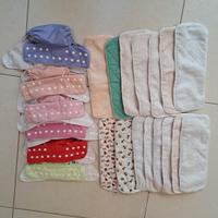 6 pannolini lavabili + 15 inserti + Rotolo