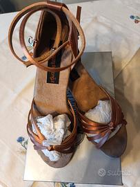scarpe da ballo tg 41 raso bronzo 