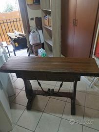 consolle in legno noce arte povera