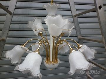 Lampadario oro 10 luci