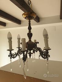 Antico Lampadario con 6 Luci RESTAURATO 