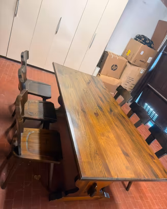 Tavolo fratino noce 180x80 più 6 sedie