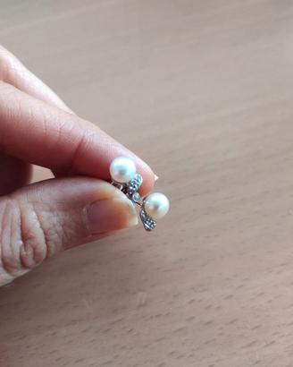 orecchini in argento con perla 