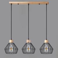 lampadario 3L moderno industrial vintage legno