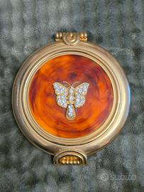 Specchio Janeke vintage gold plated Ø 130mm doppio