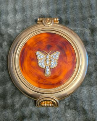Specchio Janeke vintage gold plated Ø 130mm doppio