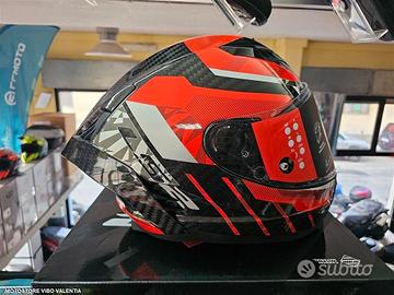 Casco intregrale ff807 ls2 dragon carbon trax red