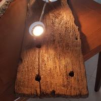 lampadario applique legno artigianale antico 