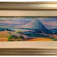 Quadro olio su tavola paesaggio di G.Pucilli 20x50