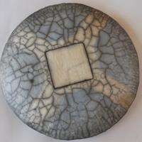 Scultura/vaso/scatola in ceramica raku