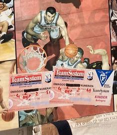 Poster + 2 biglietti  Virtus Bologna Eurolega 1998