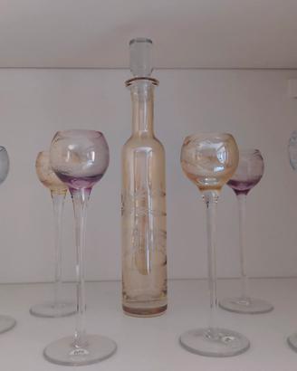Cristalli decorati a mano  set bicchieri Vintage