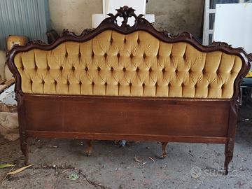 Letto matrimoniale in legno massello stile barocco