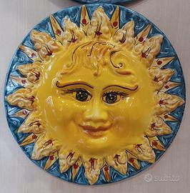 Sole a piatto diam 25 cm in ceramica, Caltagirone