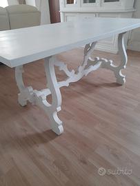 Tavolo Fratino Rustico Bianco in Legno + 6 Sedie G