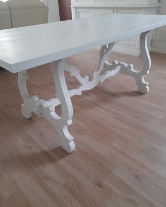 Tavolo Fratino Rustico Bianco in Legno + 6 Sedie G