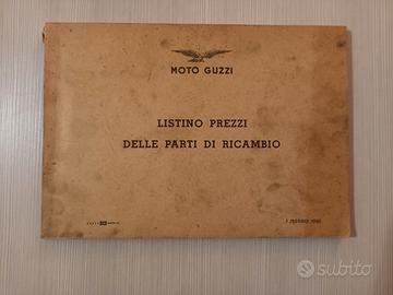 Manuale Listino Prezzi Ricambi MOTO GUZZI 1960