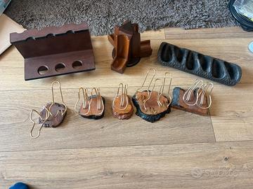 Lotto 8 Porta Pipe Vintage in Legno