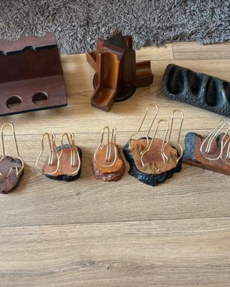 Lotto 8 Porta Pipe Vintage in Legno