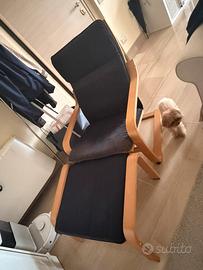 Poltrona con poggiapiedi poang Ikea