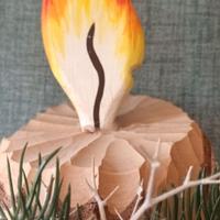 candela in legno centrotavola