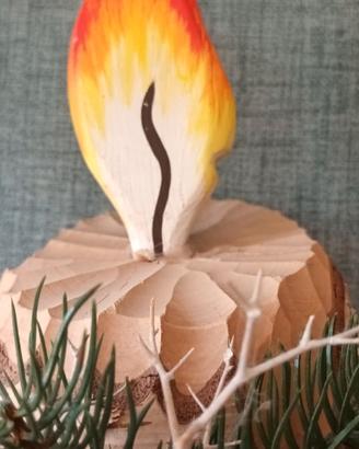candela in legno centrotavola