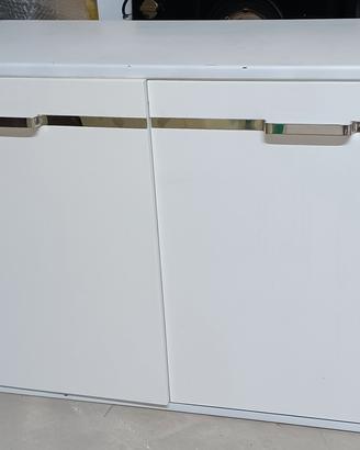 mobiletto anni 70 legno e cristallo restaurato