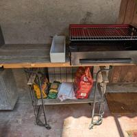 BARBECUE mobile su rotelle creazione artigianale
