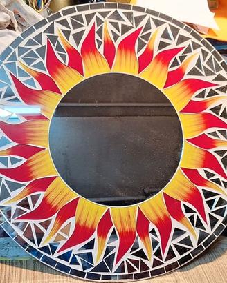 Specchio mosaico Sole e Fiamma