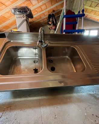 Lavello cucina inox, doppia vasca, con gocciolatoi