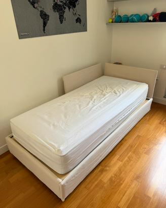 Letto singolo con secondo letto estraibile
