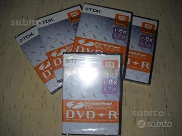 5 DVD TDK +R Scratch Proof 1-8 X - 4.7 Gb
