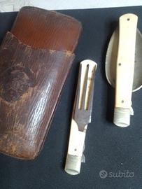 Antico set posate da campo militare 