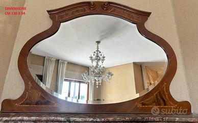 Specchiera ovale con cristallo bisellato