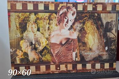 dipinto su tela 90×60 vintage Marylin Monroe