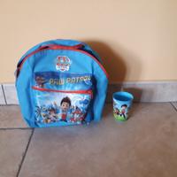Zainetto + bicchiere paw patrol