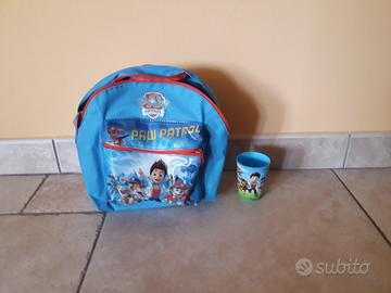 Zainetto + bicchiere paw patrol
