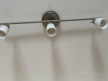Faretti moderno da soffitto (3 luci) metallo satin