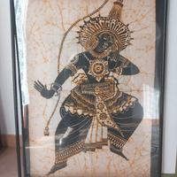 stampa su tela 53x80 Batik divinità danza India