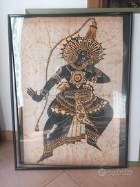 stampa su tela 53x80 Batik divinità danza India