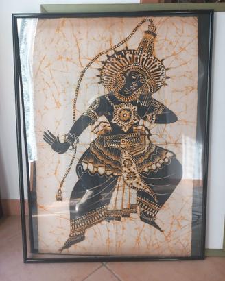 stampa su tela 53x80 Batik divinità danza India