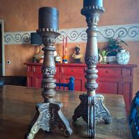 Candelabri legno antichi
