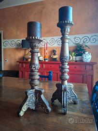 Candelabri legno antichi