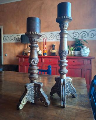Candelabri legno antichi