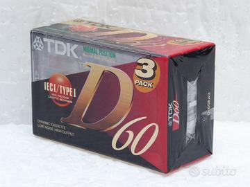 Cassette TDK D60 normal position 3 pz sigillata