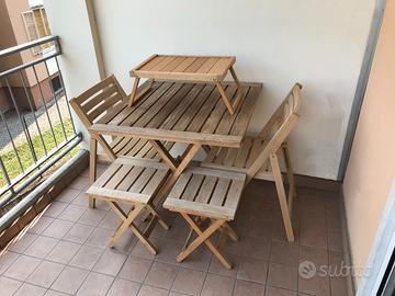 set tavolo e sedie terrazza in rovere Zeno Habitat