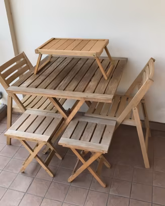 set tavolo e sedie terrazza in rovere Zeno Habitat