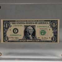 CORNICE VINTAGE PLEXYGLASS CON PATCH DOLLARO USA